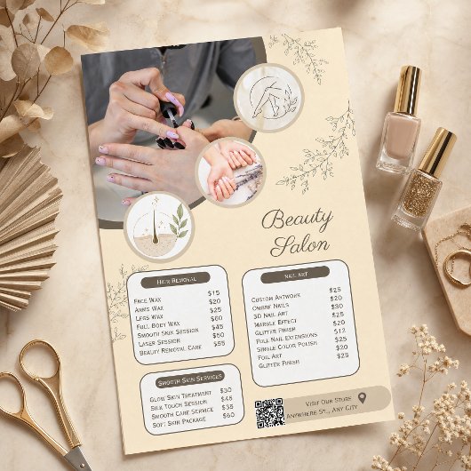 Prijzenlijst Nagelstudio | Manicure Pedicure Flyer