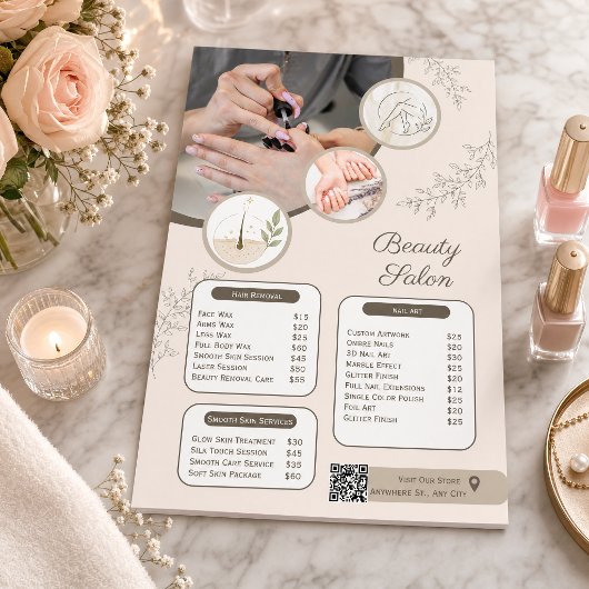Prijzenlijst Nagelstudio | Manicure Pedicure Flyer