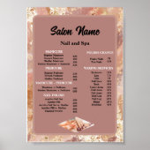 Prijzenlijst schoonheid nagelsalon Marble Poster (Voorkant)