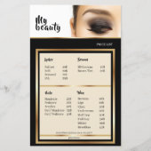 Prijzenlijst Schoonheidssalon Zwarte & Gouden Lijs (Voorkant)