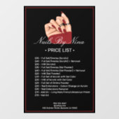 Prijzenlijst services voor professionele nagelstud raamsticker (Vel)