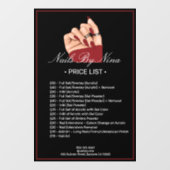 Prijzenlijst services voor professionele nagelstyl raamsticker (Vel)