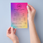 Prijzenlijst sjabloon trendy luxe salon flyer (Hand)