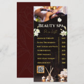 Prijzenlijst Spa Service Menu (Voorkant / Achterkant)