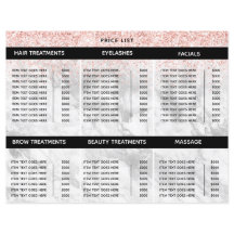 Prijzenlijst Stylish Pink Salon Spa