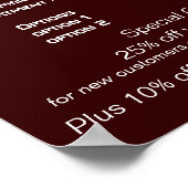 Prijzenlijst Sunrise spa en salon Poster (Hoek)