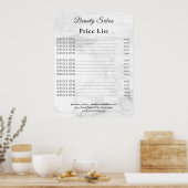Prijzenlijst Vintage Schoonheidssalon Poster (Keuken)