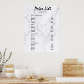 Prijzenlijst Vintage Schoonheidssalon Poster (Keuken)