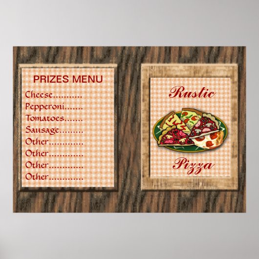 Prijzenmenu Pizza Poster (Voorkant)