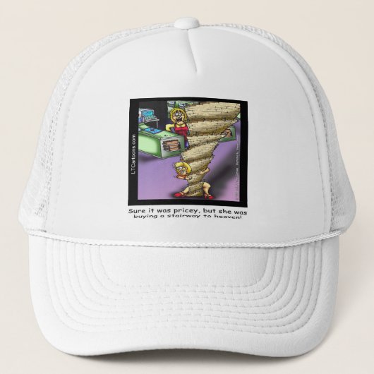 Prijzige Hemelse Trap Grappig Trucker Pet (Voorkant)
