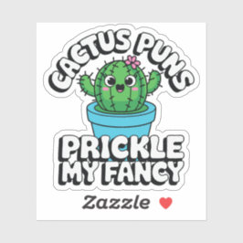 Prikkel Mijn Fantasie – Schattige Cactus Woordgrap Sticker