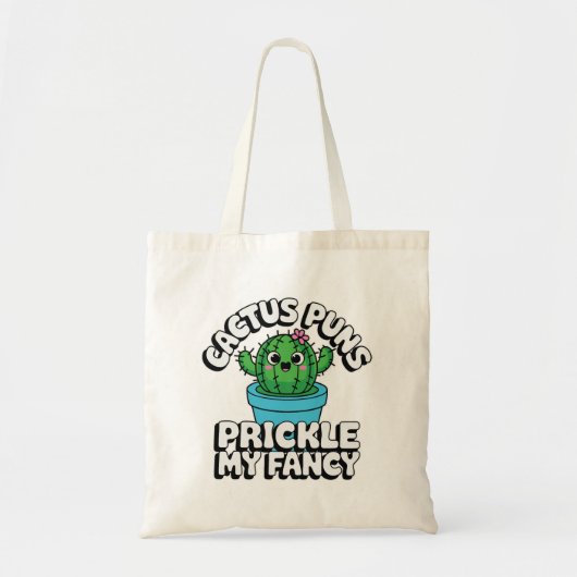 Prikkel Mijn Fantasie – Schattige Cactus Woordgrap Tote Bag (Voorkant)