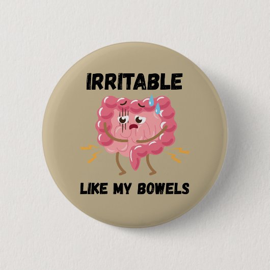 Prikkelbaar Als Mijn Darm Ronde Button 5,7 Cm (Voorkant)