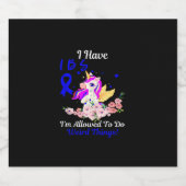 Prikkelbare darm syndroom IBS bewustzijn grappig u Sparkling Wijnetiket (Enkel label)