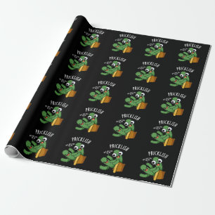 Prikkelbare Grappige Cactus Puns Donker BG Cadeaupapier