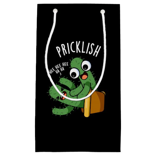 Prikkelbare Grappige Cactus Puns Donker BG Klein Cadeauzakje (Voorkant)