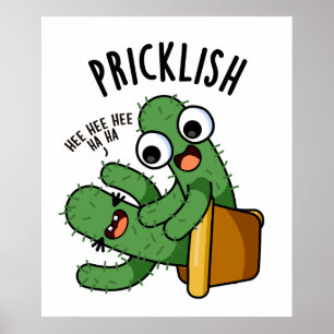 Prikkelbare grappige cactus puns poster