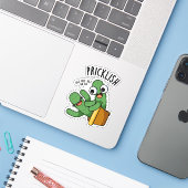 Prikkelbare grappige cactus puns sticker (Laptop met iPhone)