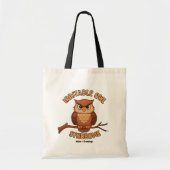 Prikkelbare uil syndroom Grappige boze uil Cartoon Tote Bag (Voorkant)