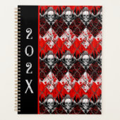 Prikkeldraad Argyle Bloed Spatter Rood Zwart Wit Planner (Voorkant)