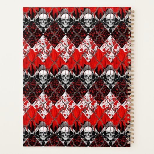 Prikkeldraad Argyle Bloed Spatter Rood Zwart Wit Planner (Achterkant)