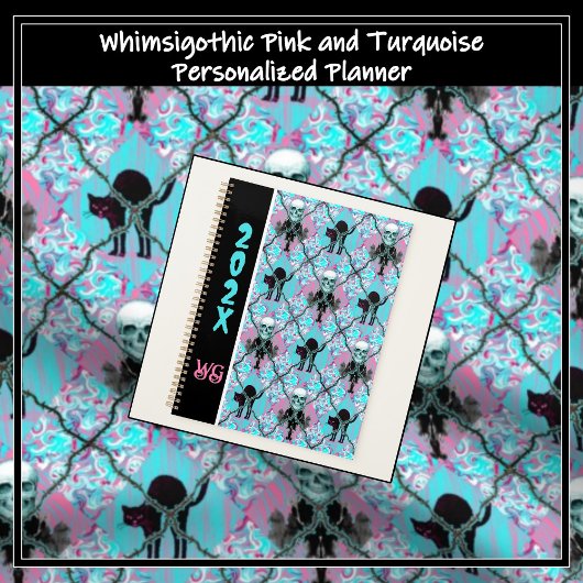 Prikkeldraad Argyle Roze en Turquoise Whimsigothic Planner