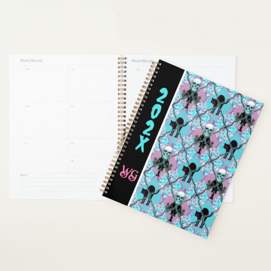 Prikkeldraad Argyle Roze en Turquoise Whimsigothic Planner (Display)
