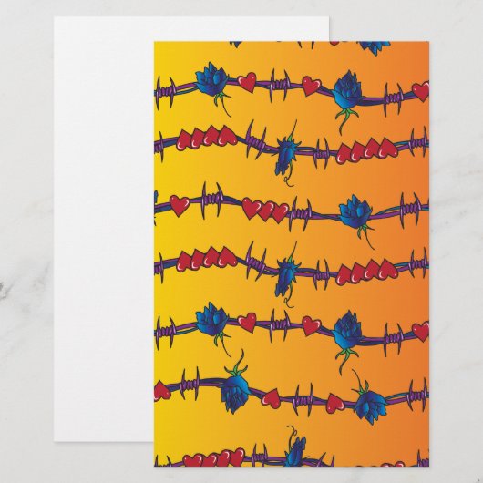 prikkeldraad briefpapier (Voorkant / Achterkant)