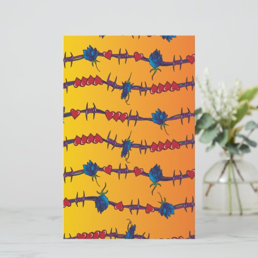 prikkeldraad briefpapier (Staand voorkant)