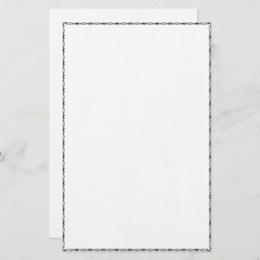 Prikkeldraad en kantoorbenodigdheden briefpapier (Voorkant / Achterkant)