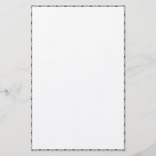 Prikkeldraad en kantoorbenodigdheden briefpapier (Voorkant)
