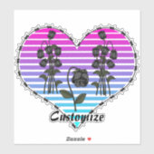 Prikkeldraad Hart Verwelkte Zwarte Rozen Thunder_C Sticker (Vel)