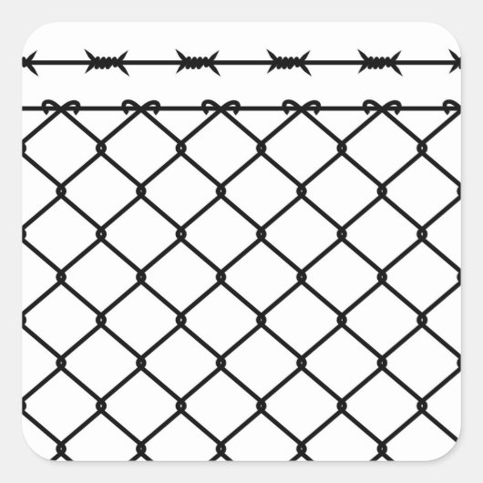 prikkeldraad hek silhouet vierkante sticker (Voorkant)