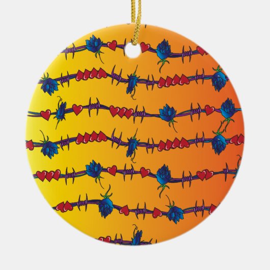 prikkeldraad keramisch ornament (Voorkant)