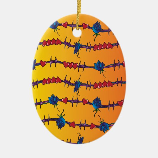 prikkeldraad keramisch ornament (Voorkant)