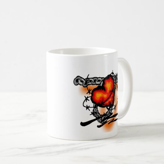 prikkeldraad koffiemok (Voorkant rechts)