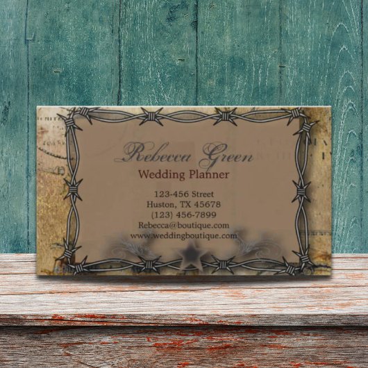 prikkeldraad landelijk western land boerderij visitekaartje