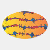 prikkeldraad ovale sticker (Voorkant)