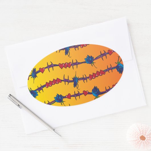 prikkeldraad ovale sticker (Envelop)