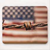 Prikkeldraad over Amerikaanse vlag Muismat (Voorkant)