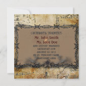 prikkeldraad western country bruiloft aankondiging (Achterkant)