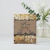 prikkeldraad western land bruiloft opslaan van de aankondigingskaart (Staand voorkant)