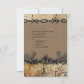 prikkeldraad western land bruiloft RSVP reactie (Achterkant)