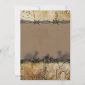 prikkeldraad westerne bruiloft repetitie diner kaart (Achterkant)