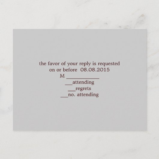 prikkeldraad westerne land bruiloft reactie RSVP Uitnodiging Briefkaart (Achterkant)