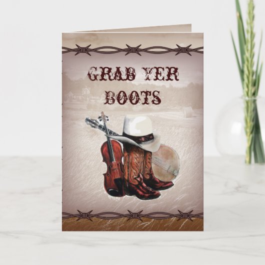 prikkeldraad westerse landelijke bruiloft (Voorkant)