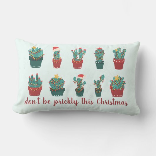 Prikkelende Cactussen Kerstversiering Wees Niet Pr Kussen (Voorkant)