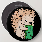 prikkelende knuffel | Hedgehog en cactus Ronde Button 6,0 Cm (Voorkant /achterkant)