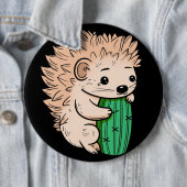 prikkelende knuffel | Hedgehog en cactus Ronde Button 6,0 Cm (In situ)