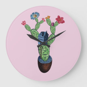 Prikkelige cactus met bloemen grote klok
